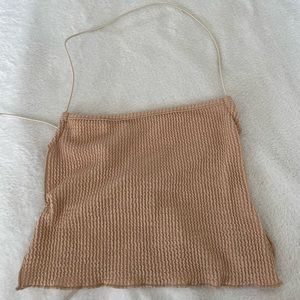 Tan Open Back Going Out Top